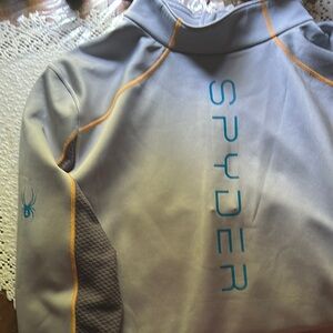 Spyder Gray and Orange Rash Guard Sweater